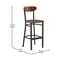 Flash Furniture Barstools - Walnut Wood Seat - Boomerang Back, PK 2 2-XU-DG6V6B-WAL-GG - alternate 6